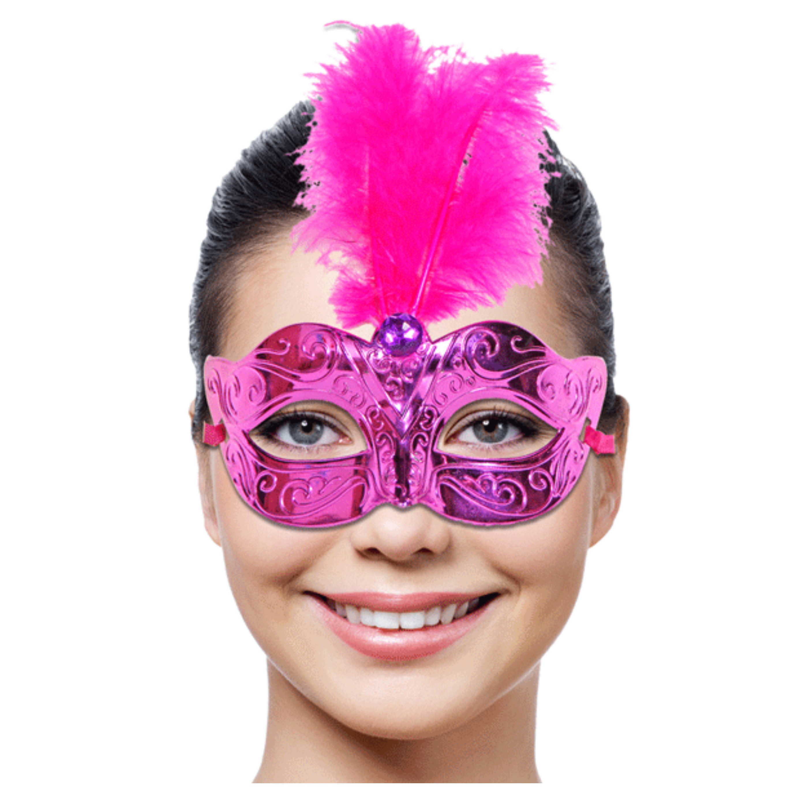 Roze Venetiaanse oogmaskers
