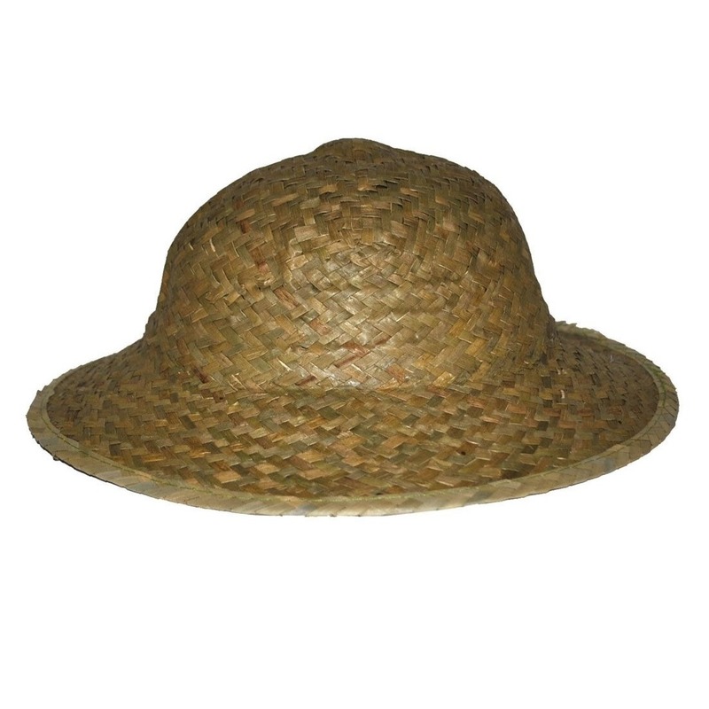 Safarihoed van stro - carnaval verkleed hoeden