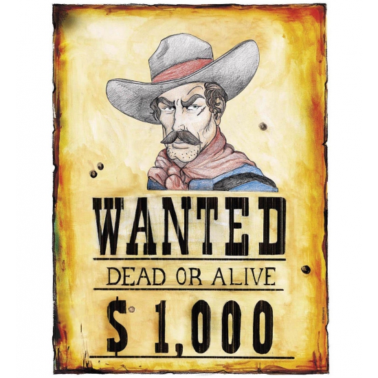 Schild Wanted Dead or Alive