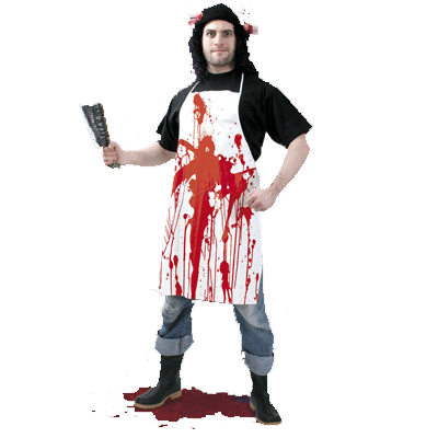 Schort met bloed halloween horror kostuum