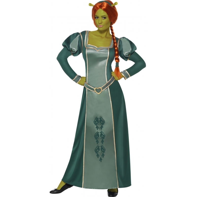 Shrek prinses Fiona oger verkleed kostuum/jurk voor dames