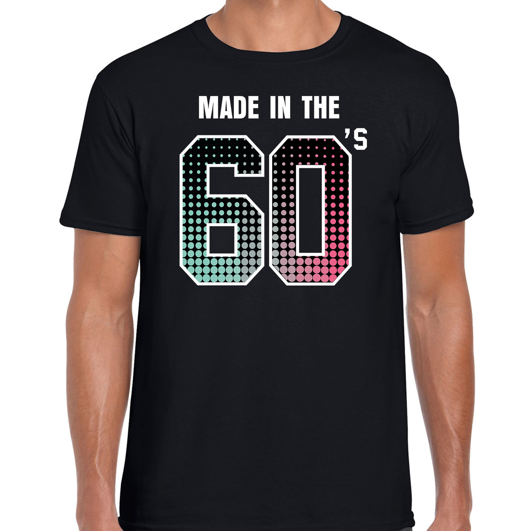 Sixties t-shirt - shirt made in the 60s - geboren in de jaren 60 zwart voor heren