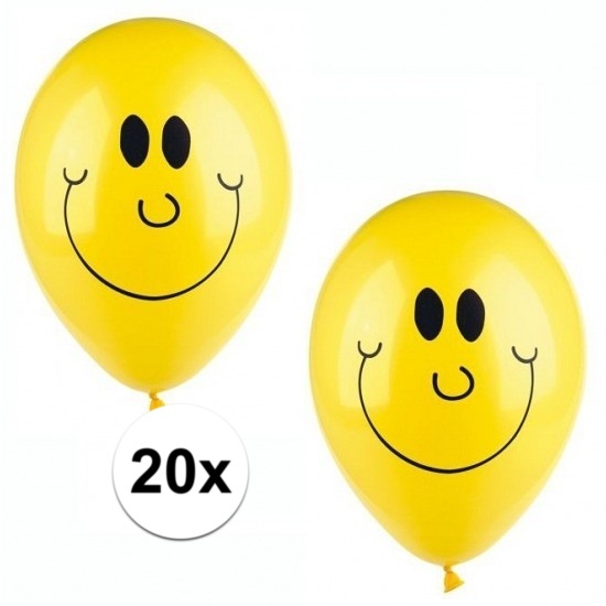 Smiley ballonnen 20 stuks