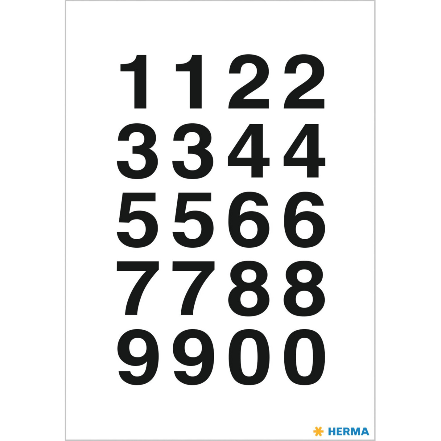 Stickervellen 40x plak cijfers/getallen 0-9 zwart/transparant 20x18 mm