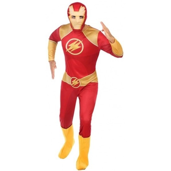 Superheld verkleed pak/kostuum rood/goud voor heren