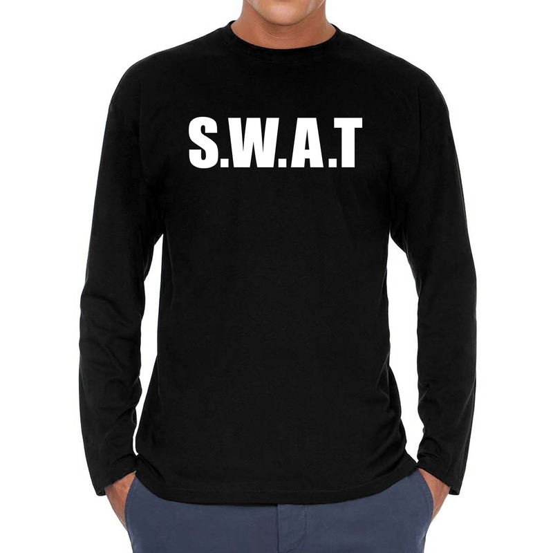 S.W.A.T. politie long sleeve t-shirt zwart voor heren
