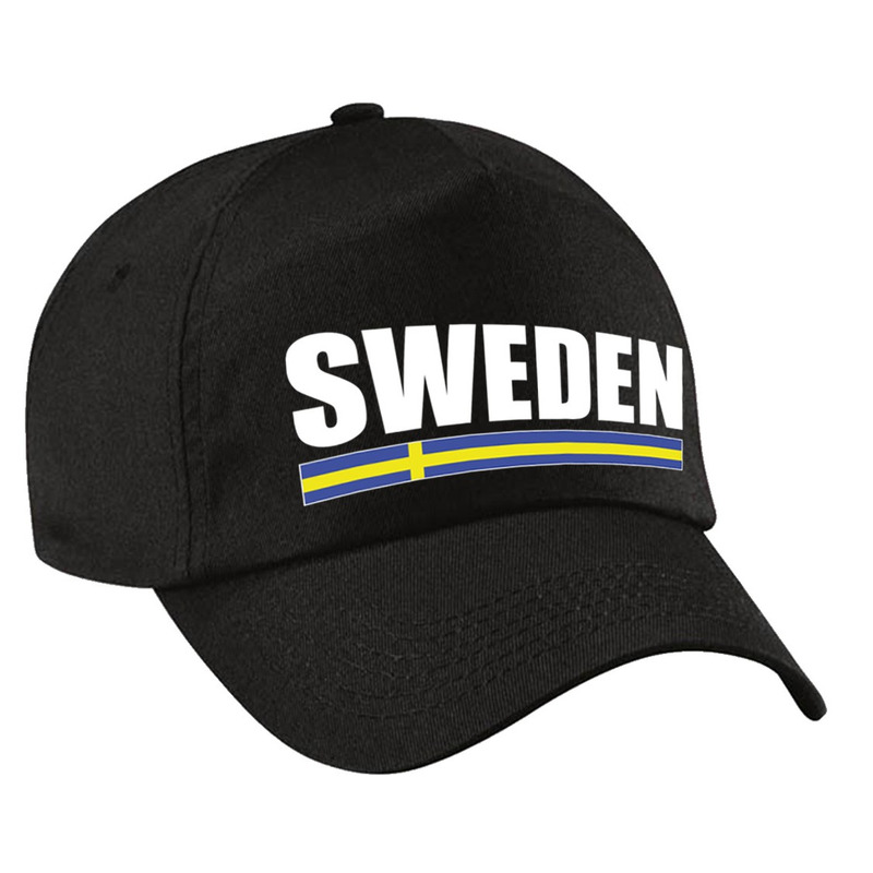 Sweden supporter pet - cap Zweden zwart volwassenen