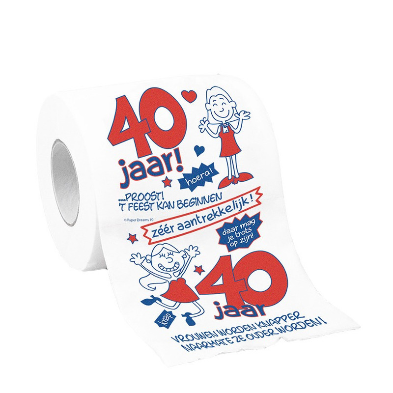 Toiletpapier 40 jaar vrouw verjaardag cadeau/versiering