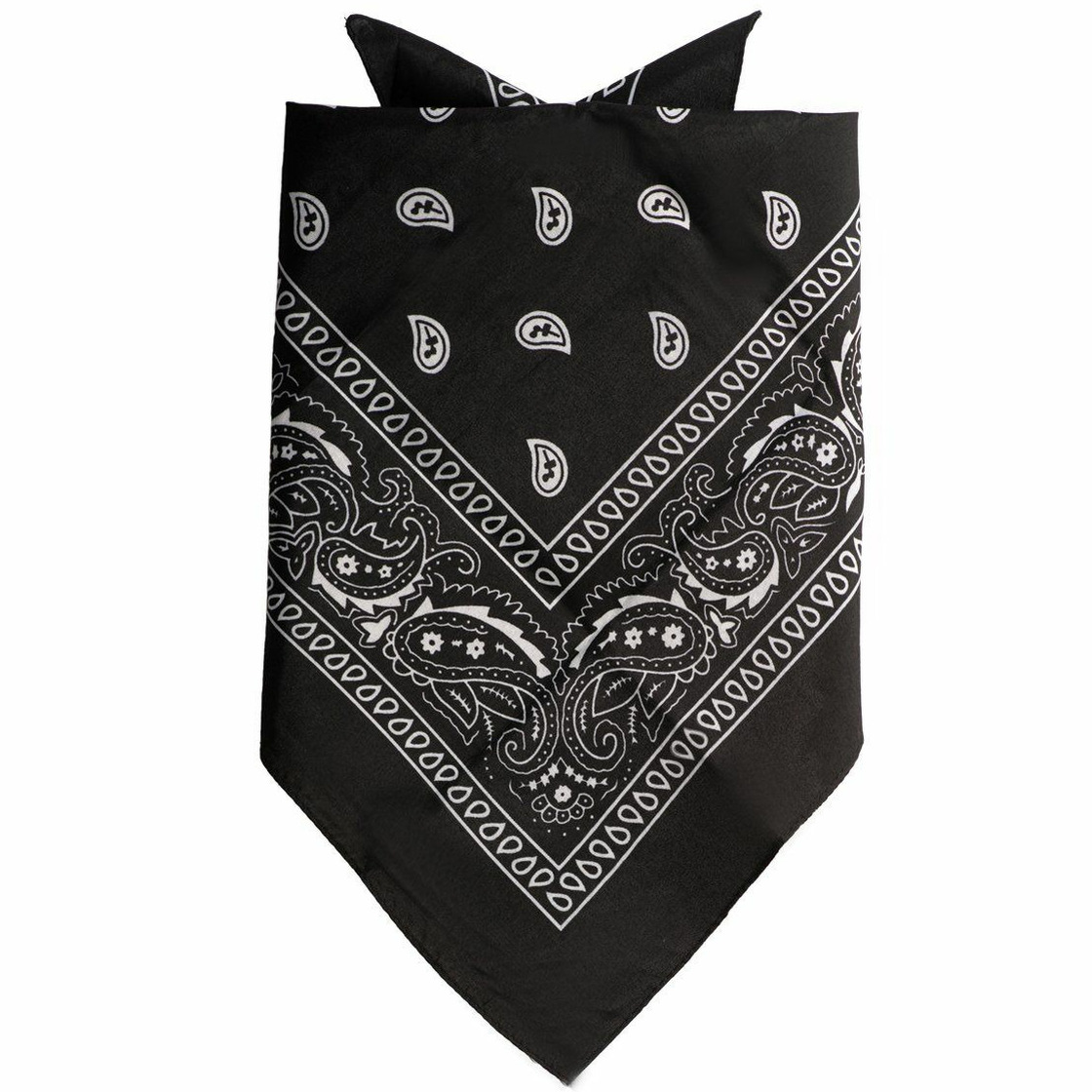 Traditionele bandana - zwart - 52 x 55 cm