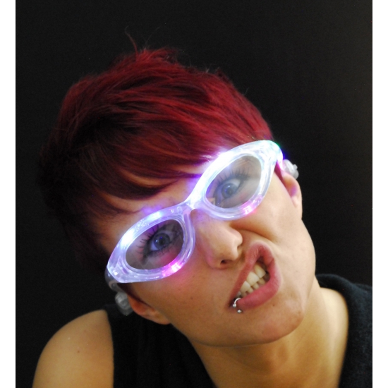 Transparante bril met LED verlichting