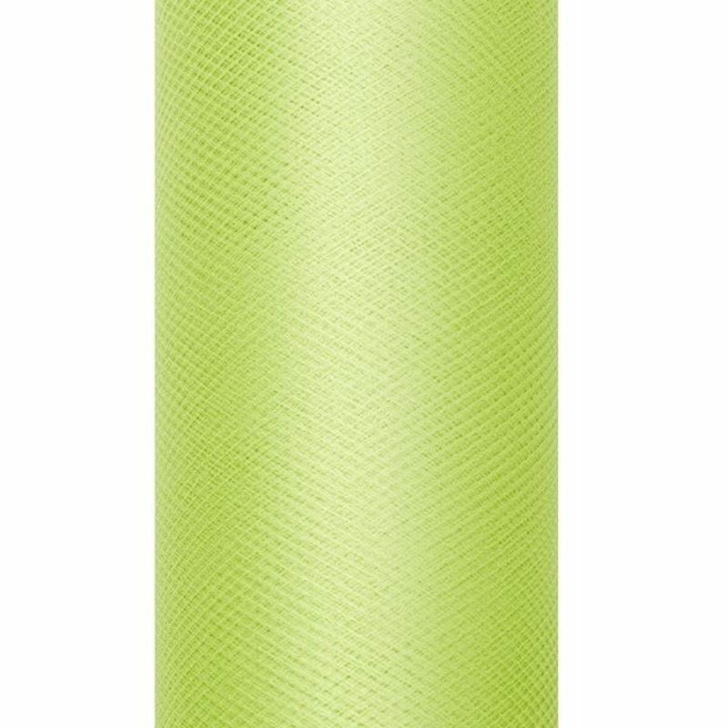 Tule stof licht groen 15 cm breed