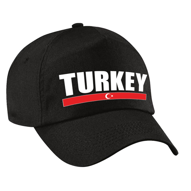 Turkey supporter pet - cap Turkije zwart volwassenen