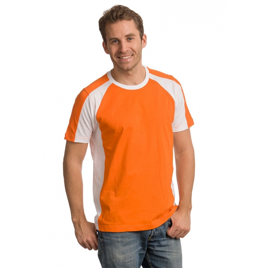 Tweekleurig heren shirt oranje wit