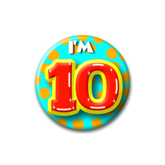 Verjaardags button I am 10