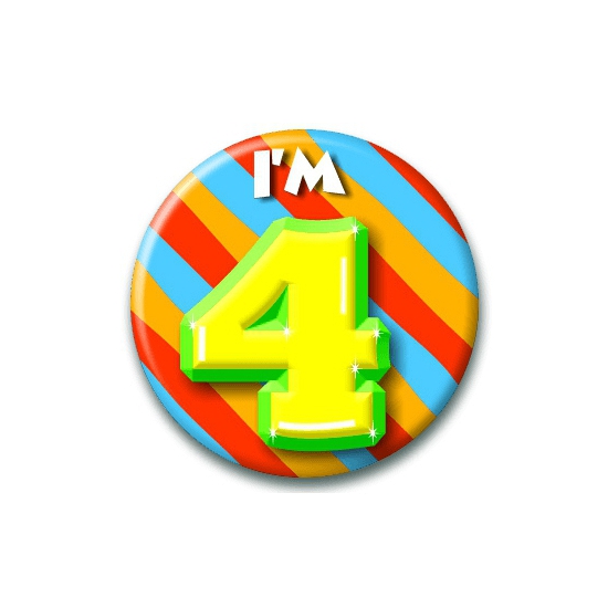 Verjaardags button I am 4