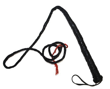 Verkleed accessoires zwarte western zweep met handvat 120 cm