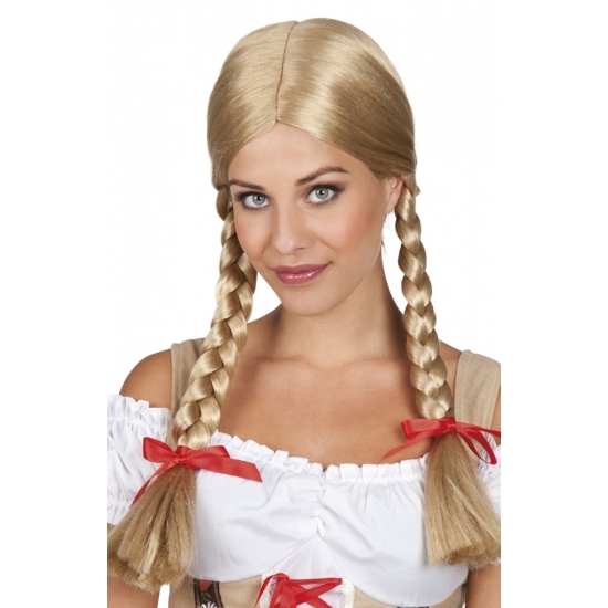 Verkleed Blonde Heidi pruik