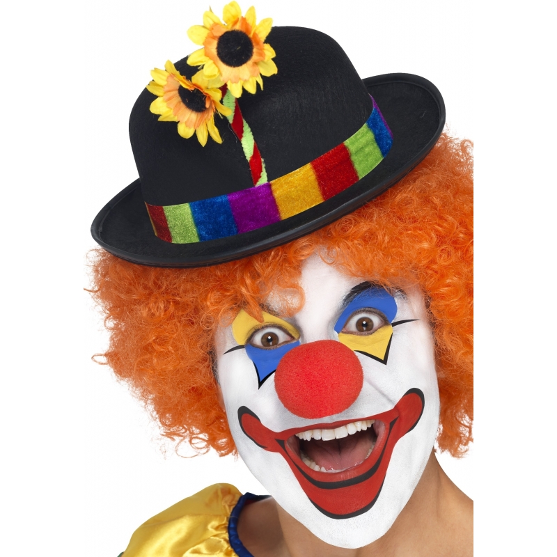 Verkleed Clown bolhoedje met bloem