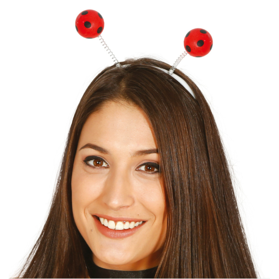 Verkleed diadeem lieveheersbeestje/insect sprieten - rood - meisjes/dames - Carnaval