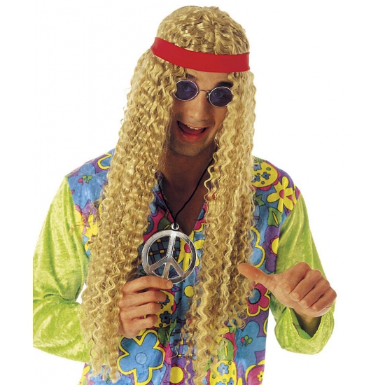 Verkleed Hippie pruik met hoofdband