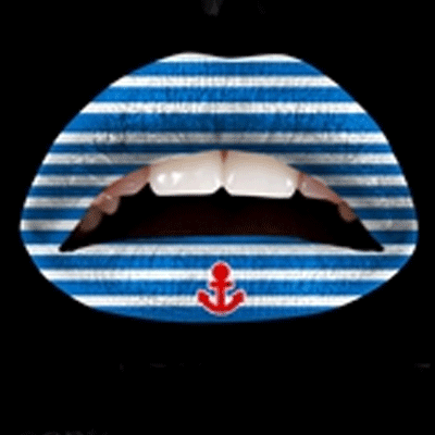 Verkleed Matrozen lip tattoo blauw