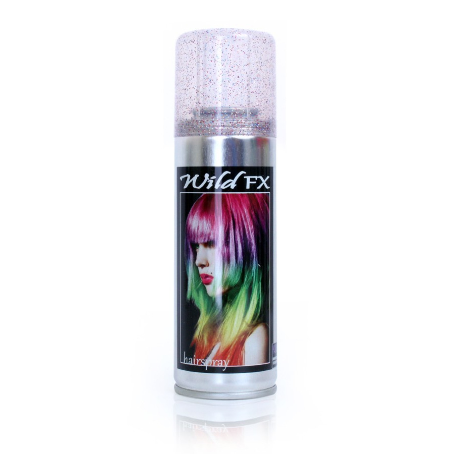 Verkleed Multicolor glitter haarspray