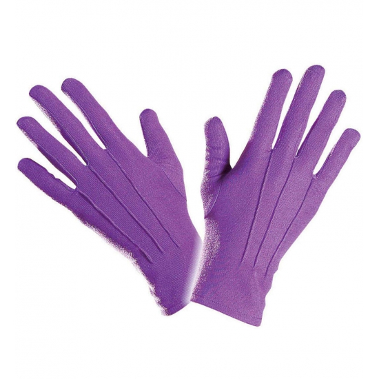 Verkleed Paarse handschoenen kort