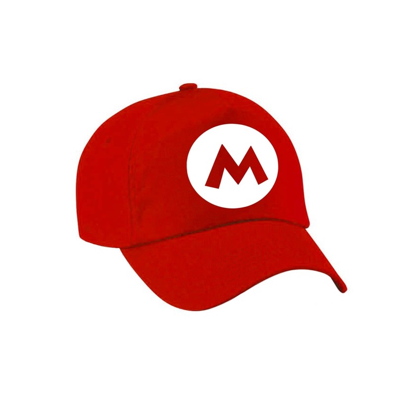 Verkleed pet / carnaval pet Mario rood voor kinderen