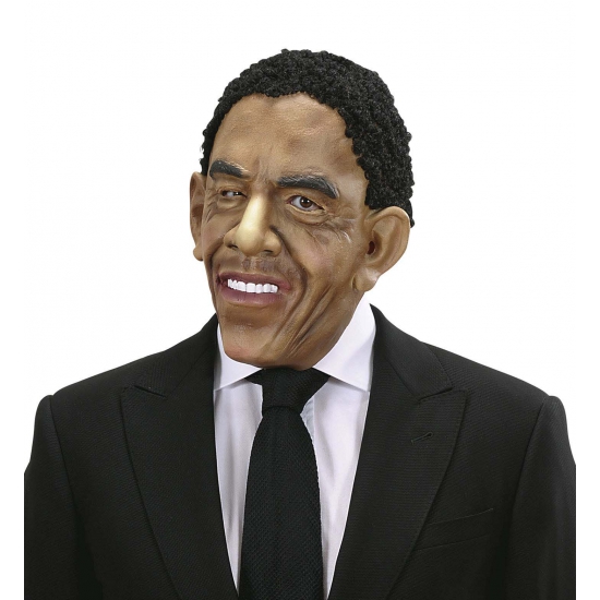 Verkleed President Obama masker met pruik