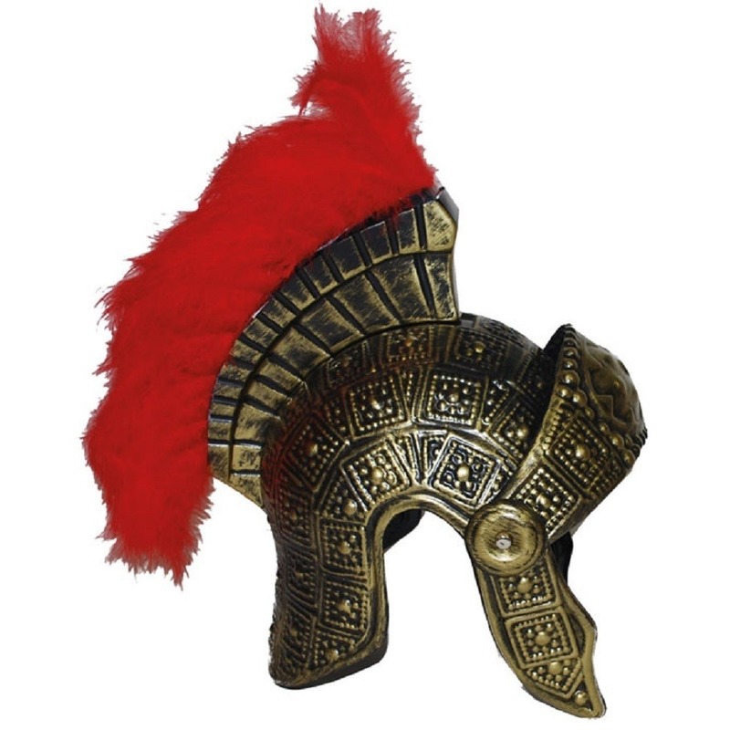 Verkleed Romeinse helm goud voor volwassenen