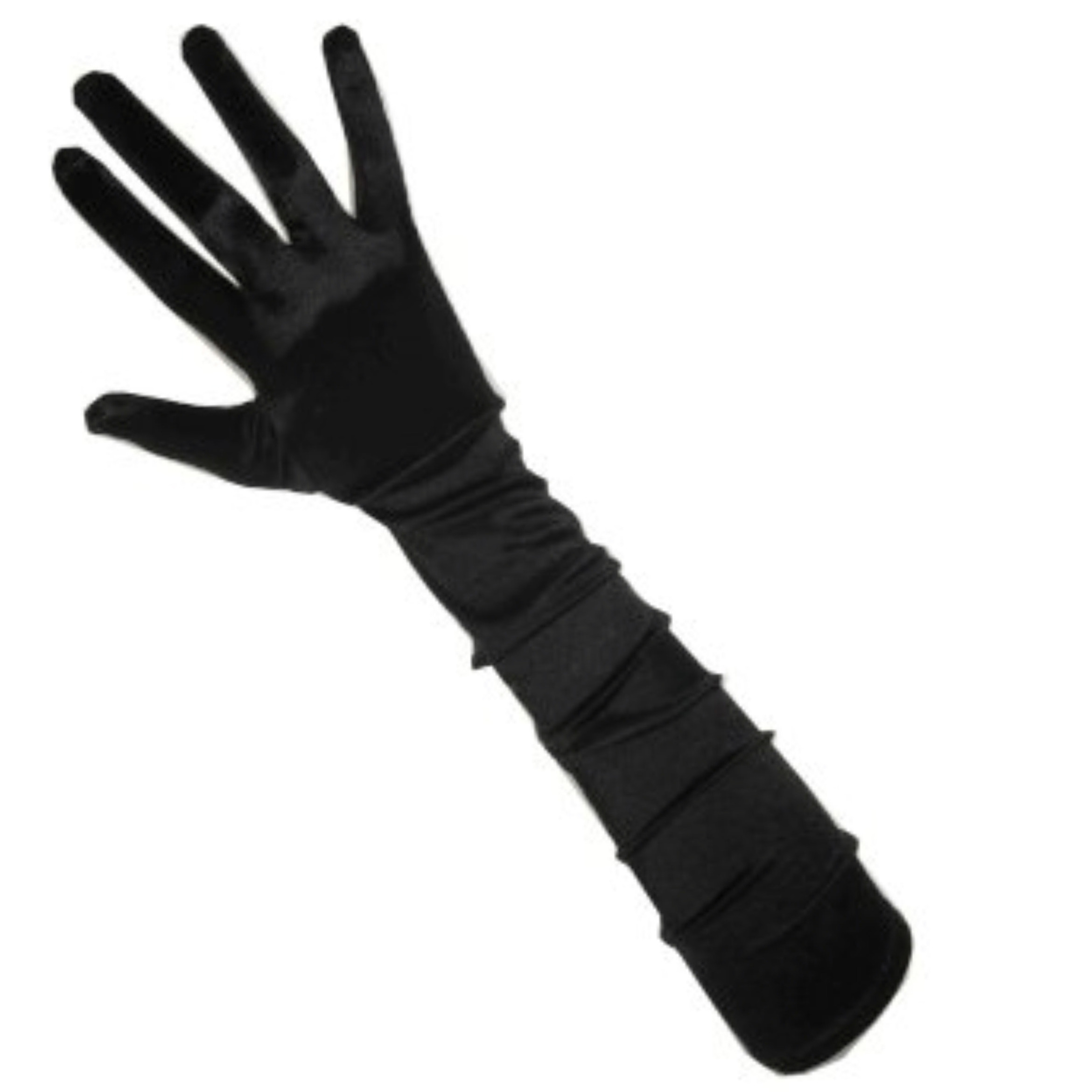 Verkleed Zwarte gala handschoenen satijn
