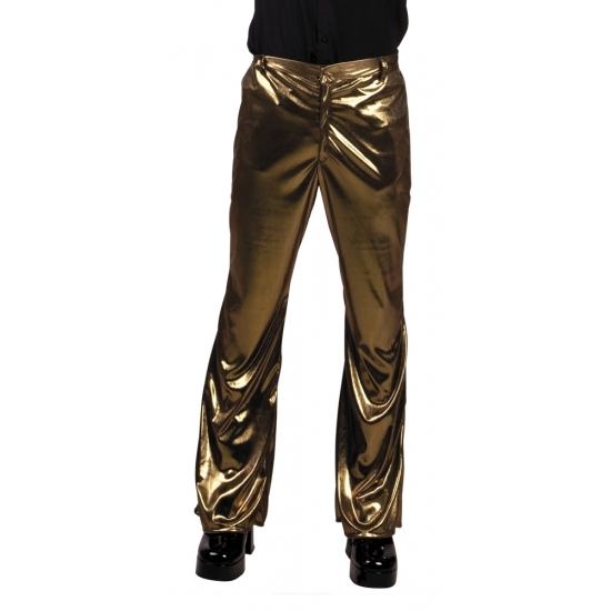 Verkleedkleding Glimmende gouden disco broek