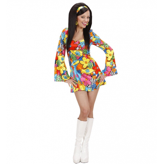 Verkleedkleding Hippie jurkje met bloemen