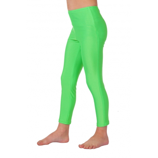 Verkleedkleding Neon groene kinder legging