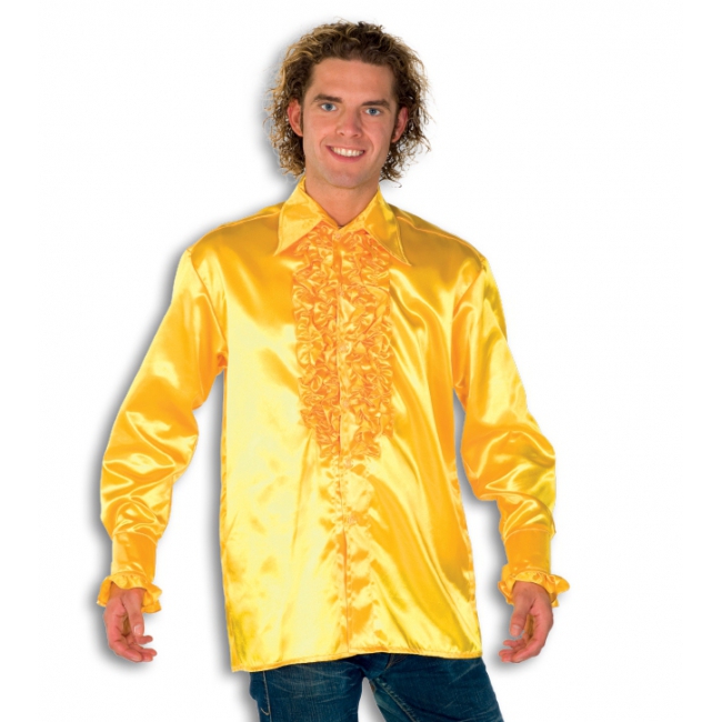 Verkleedkleding Rouche overhemd voor heren geel