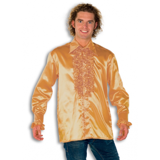 Verkleedkleding Rouche overhemd voor heren goud