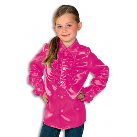 Verkleedkleding Rouches blouse roze voor kids
