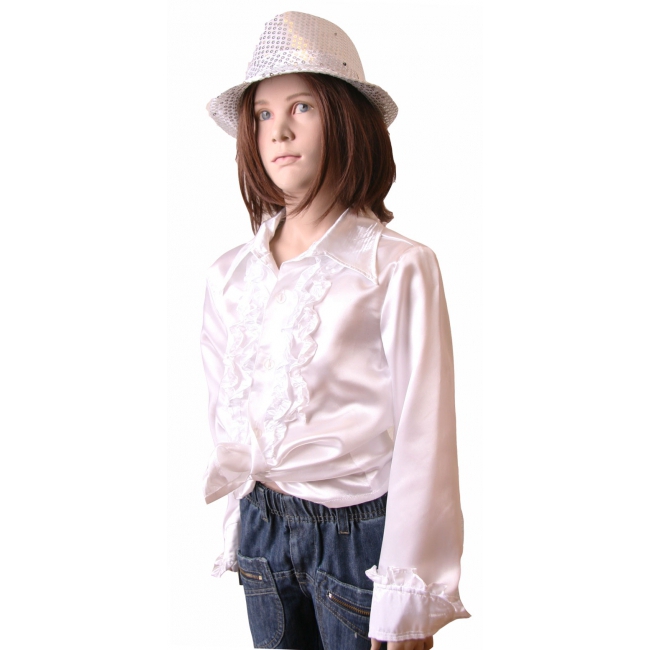 Verkleedkleding Rouches blouse wit voor meisjes