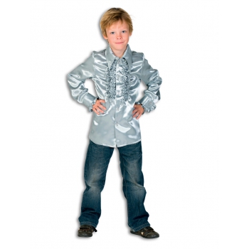 Verkleedkleding Rouches blouse zilver voor kids
