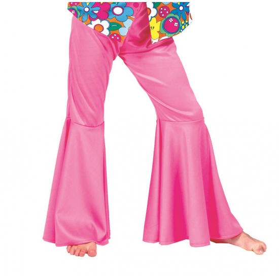 Verkleedkleding Roze hippie broek voor kinderen