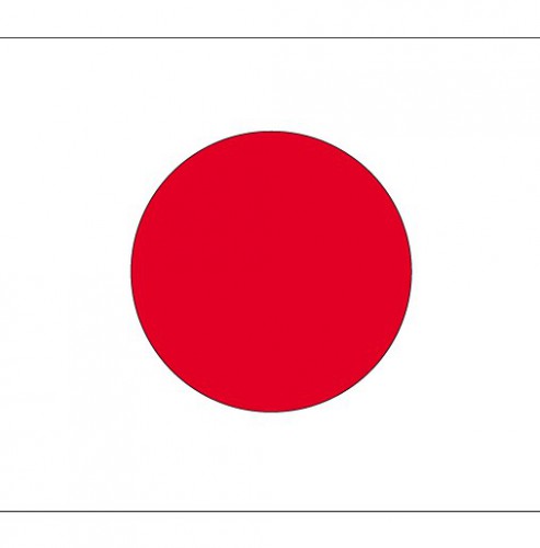 Vlag Japan stickers 7.5 x 10 cm