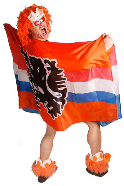 Vlag poncho leeuw oranje feestartikelen