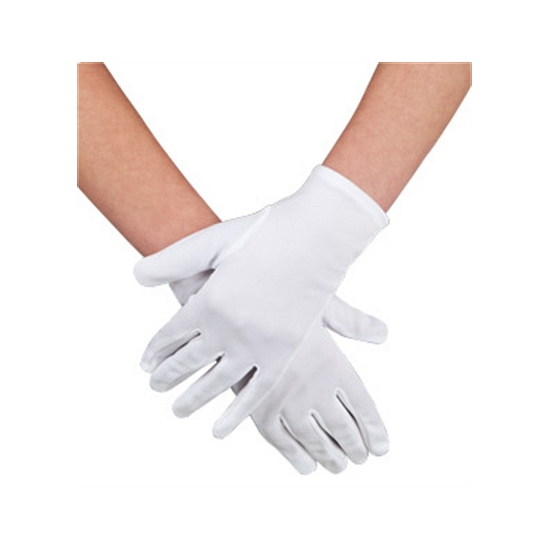 Voordelige witte verkleed handschoenen kort