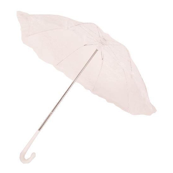 Witte kanten paraplu 60 cm