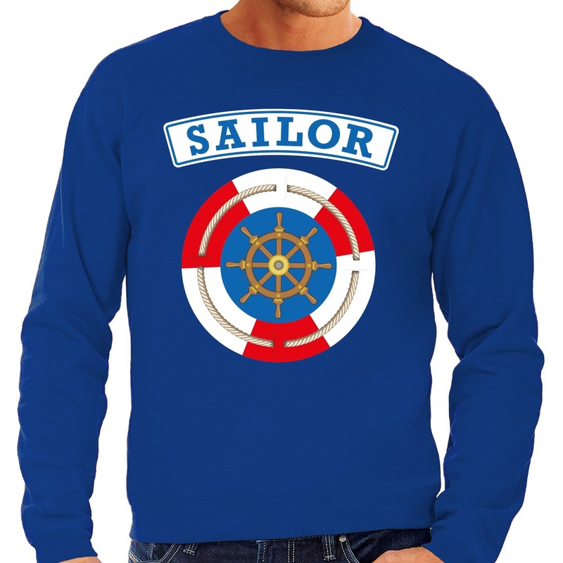 Zeeman/sailor verkleed sweater blauw voor heren