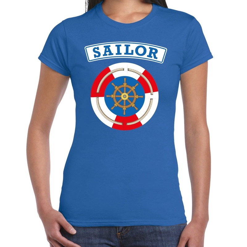 Zeeman/sailor verkleed t-shirt blauw voor dames
