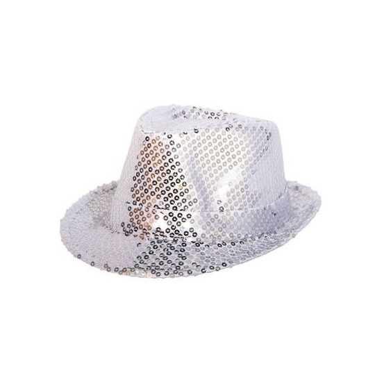 Zilveren party hoedjes met glitters