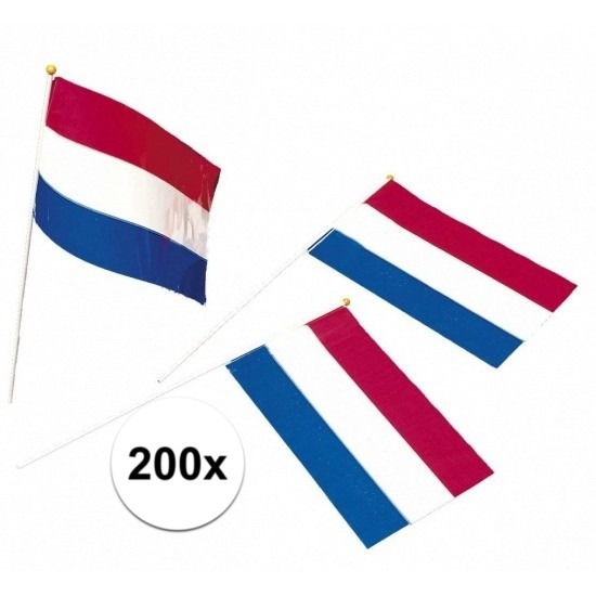 Zwaaivlaggetjes Nederland 200 stuks
