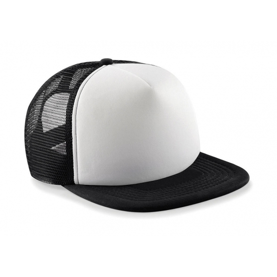 Zwart met witte vintage kinder baseball cap