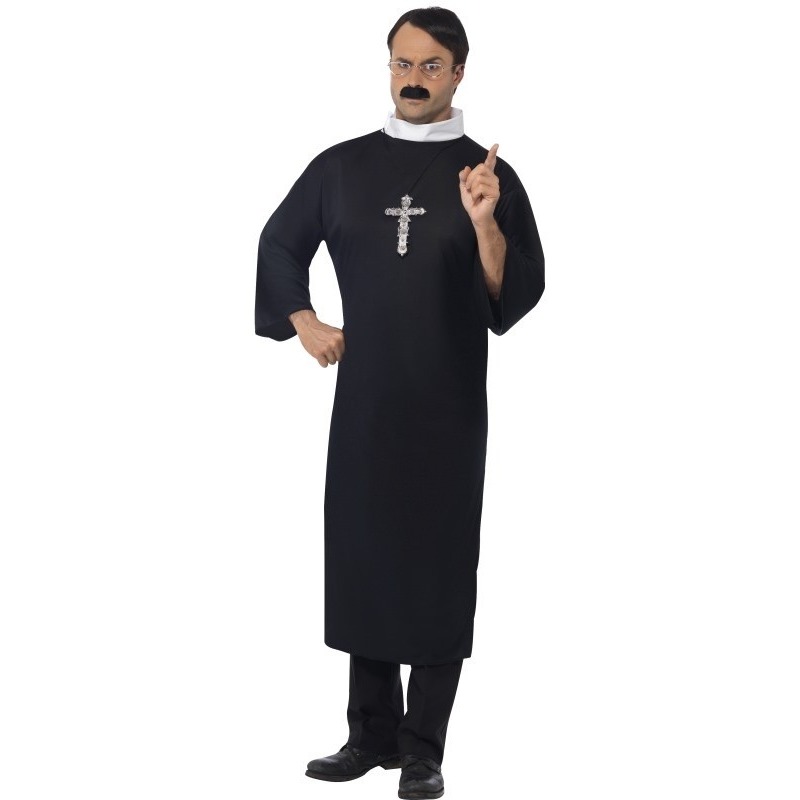 Zwart priester kostuum voor heren